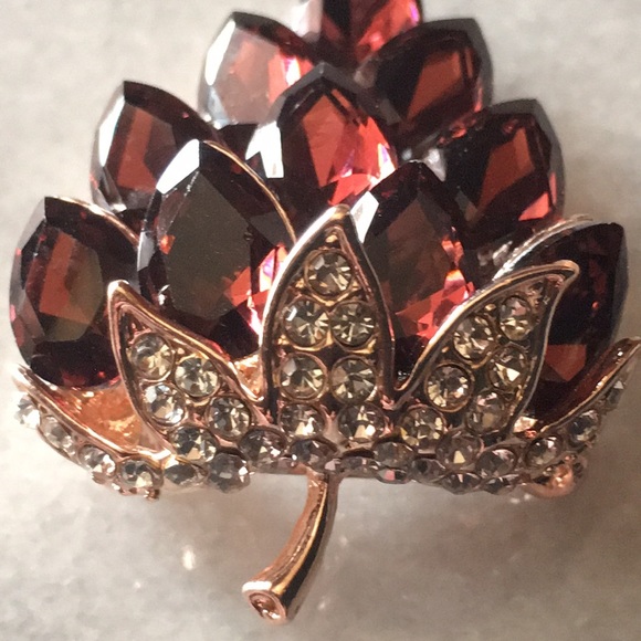 Grapes Teardrop Crystal Brooch - Picture 6 of 16